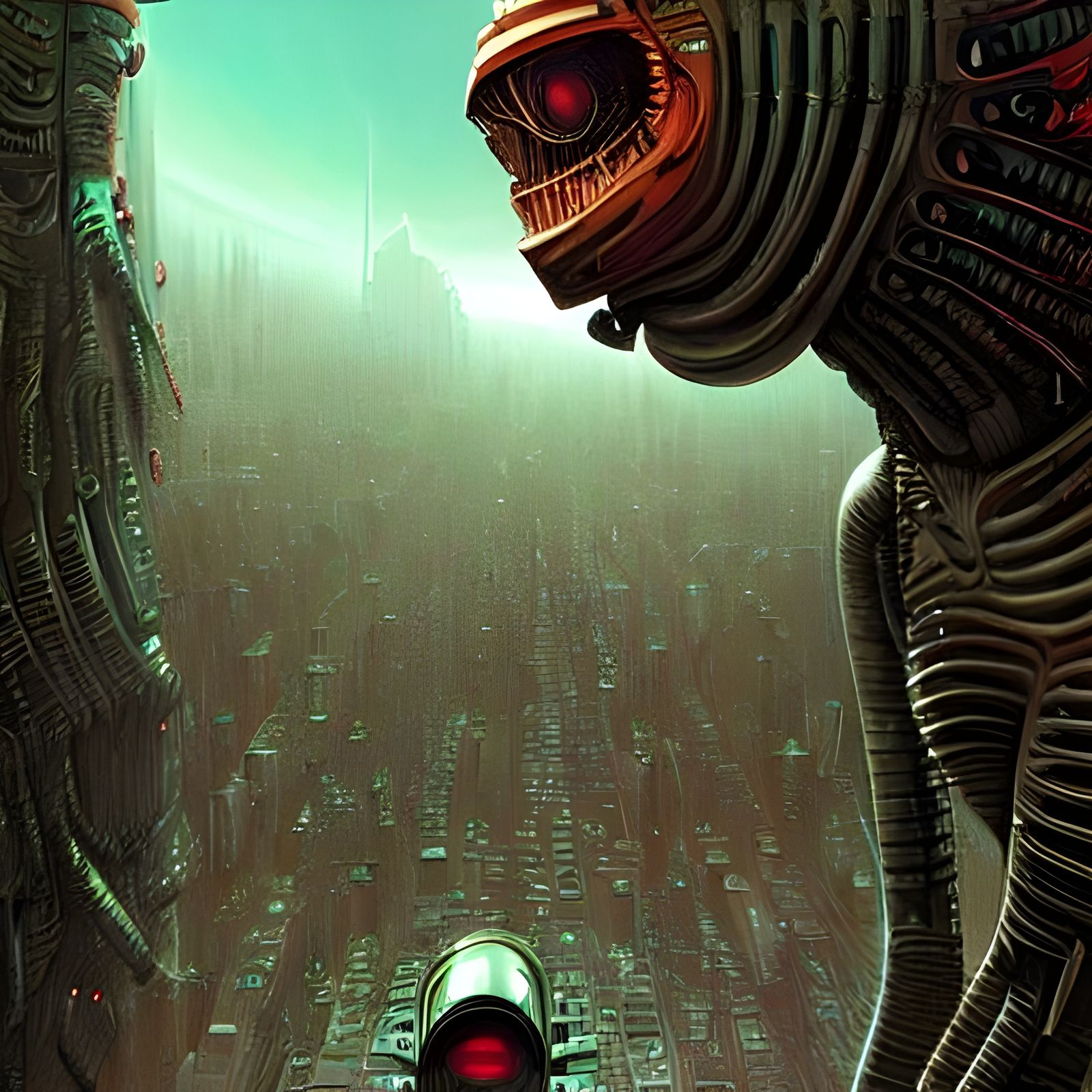 Alien Mona Lisa: Hyperdetailed Sci-Fi Illustration