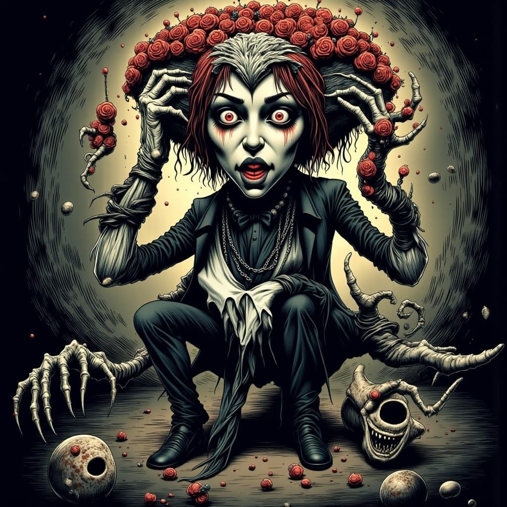 Victorian Alley Monster in Comic Style