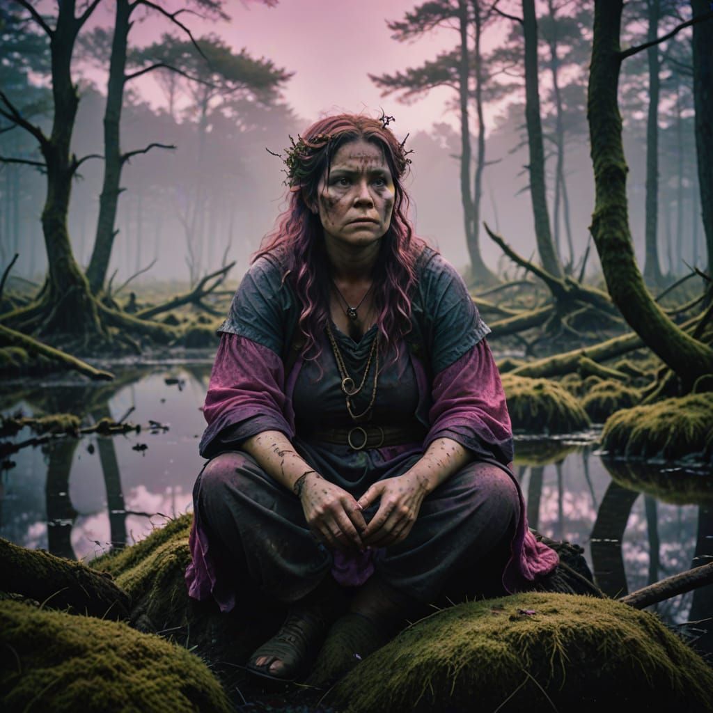 Surreal Swamp Goddess in Earthy Hues