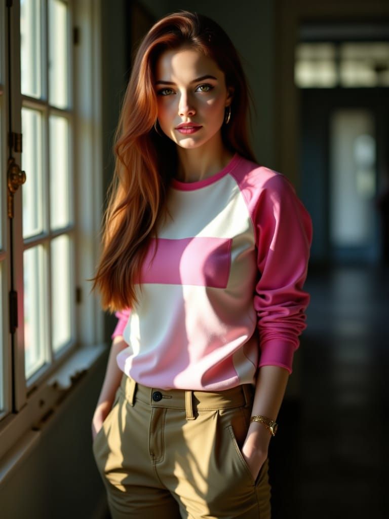 Photorealistic Portrait of Woman in Sunlight