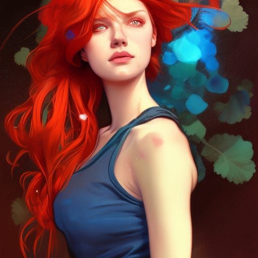 Red-Haired Artist Portrait in Hyperdetailed Digital Art