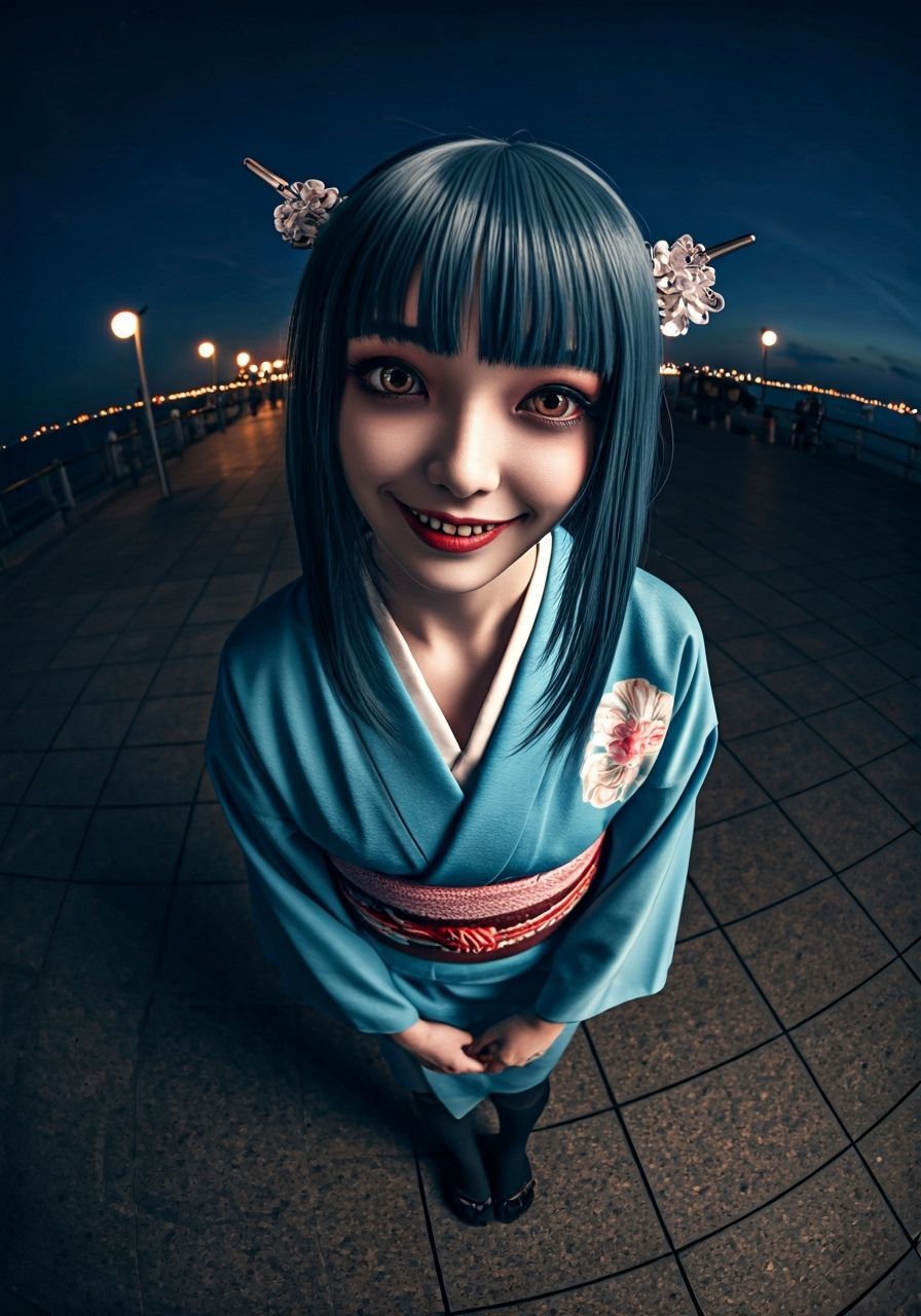 Gyaru Yokai Kuchisake-onna with Gaping Maw