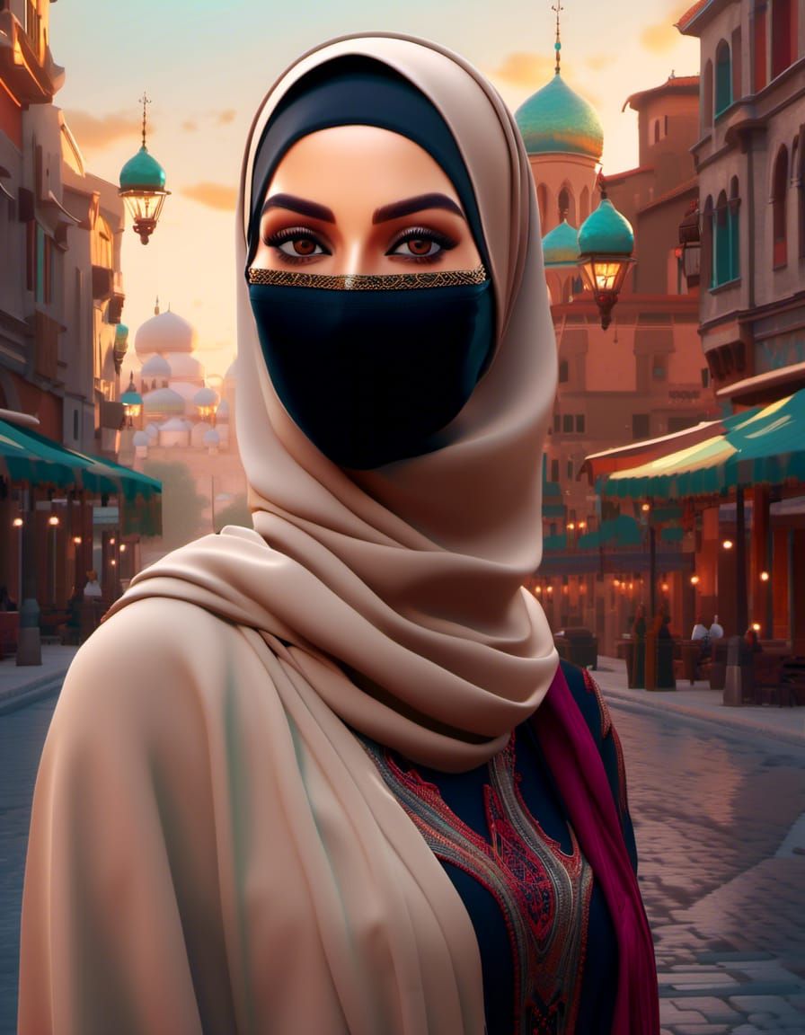 Masked Beauty Portrait in Oil Painting Style