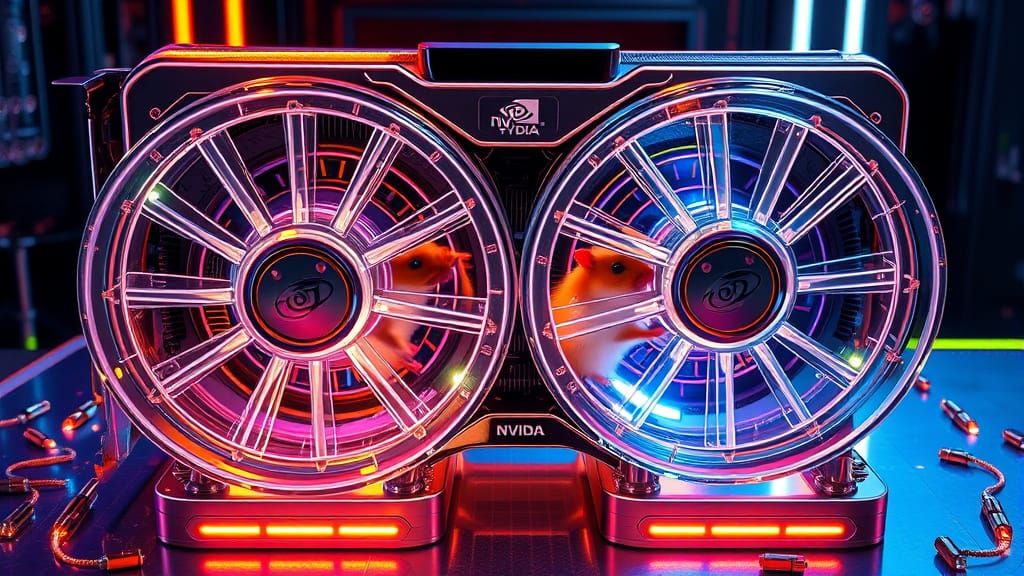 Futuristic Hamster Wheel Graphics Card in 8K