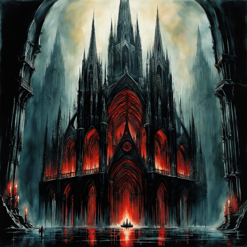 Upside Down Gothic Cathedral in Abyss