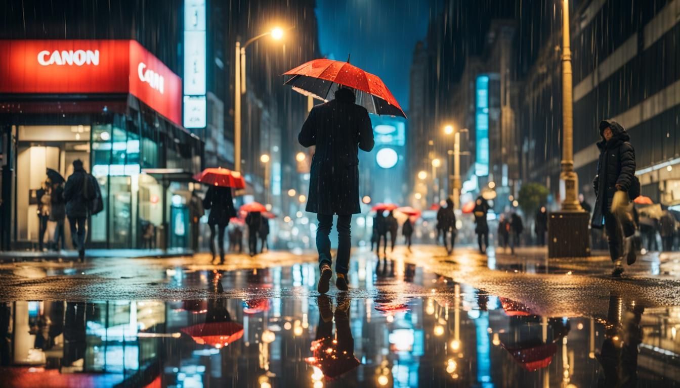 Rainy Night Street Scene in 4K