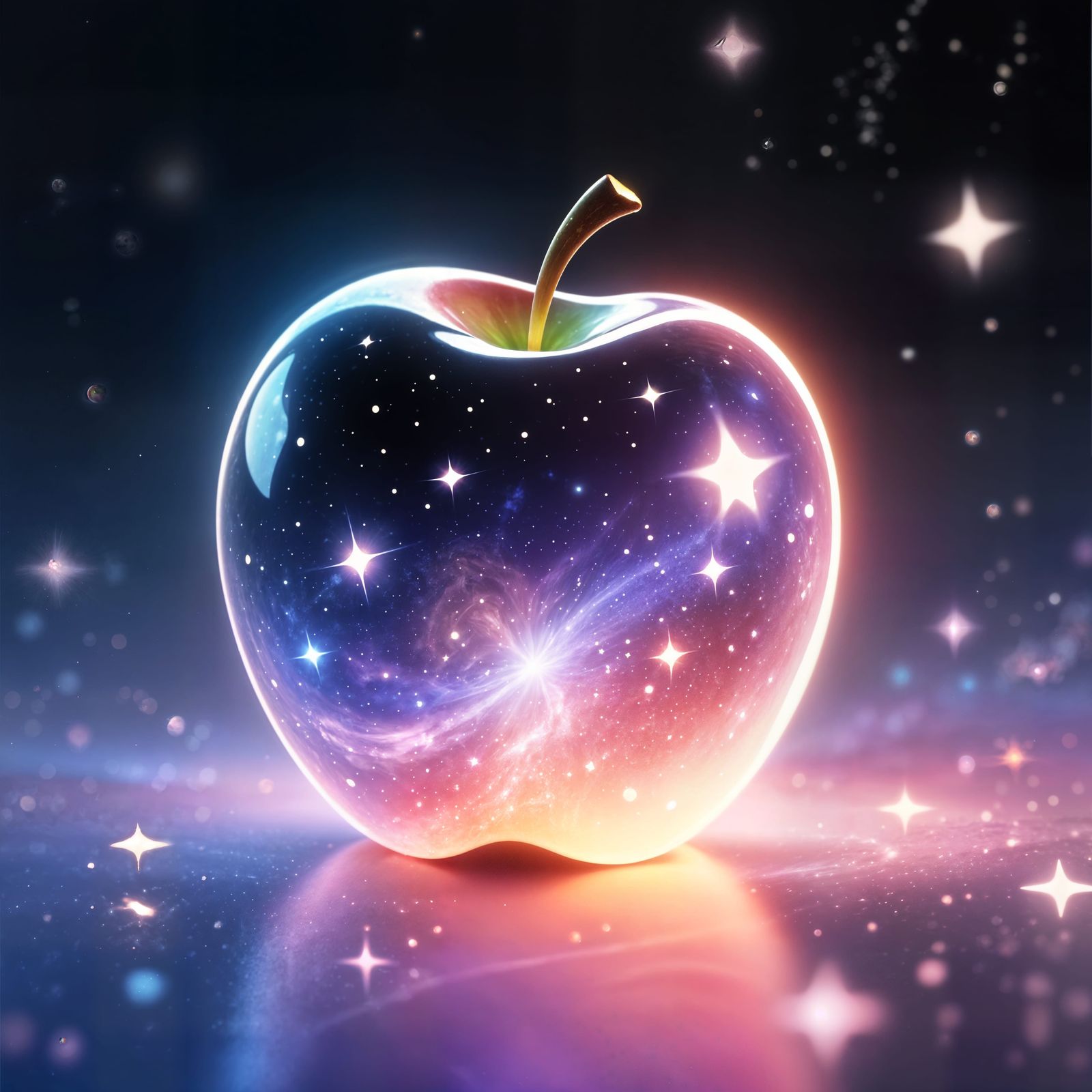 Galactic Apple: Vibrant 3D Anime Art