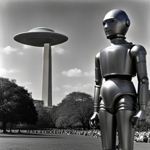 Robot and Spaceship in Washington D.C.