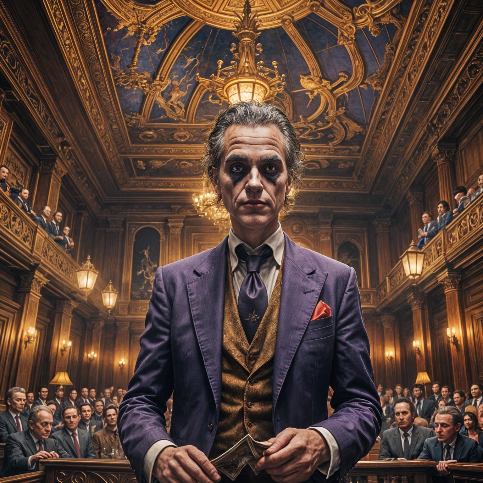 Jordan Peterson as Joker in Detailed Digital Painting