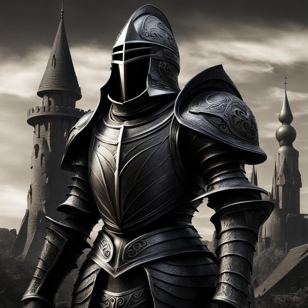 Giger Style Medieval Knight with Tower