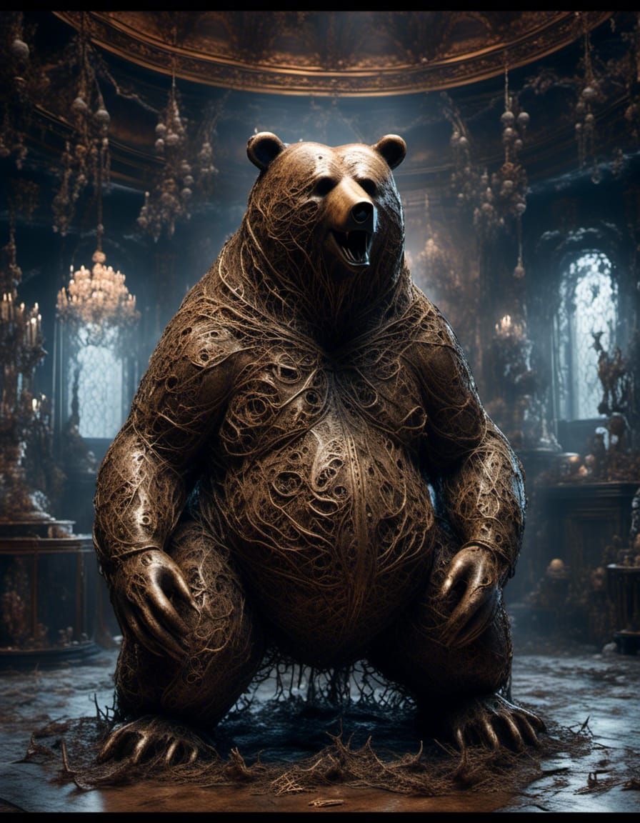 Obese Bear Spawn in Comic Book Style