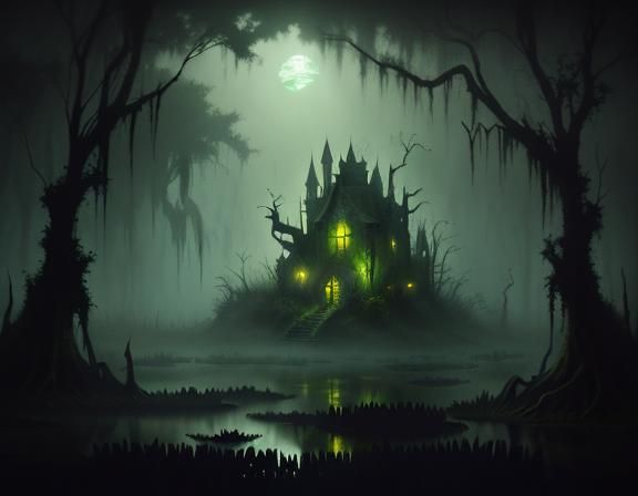 Menacing Bullywug in Murky Bayou Lair