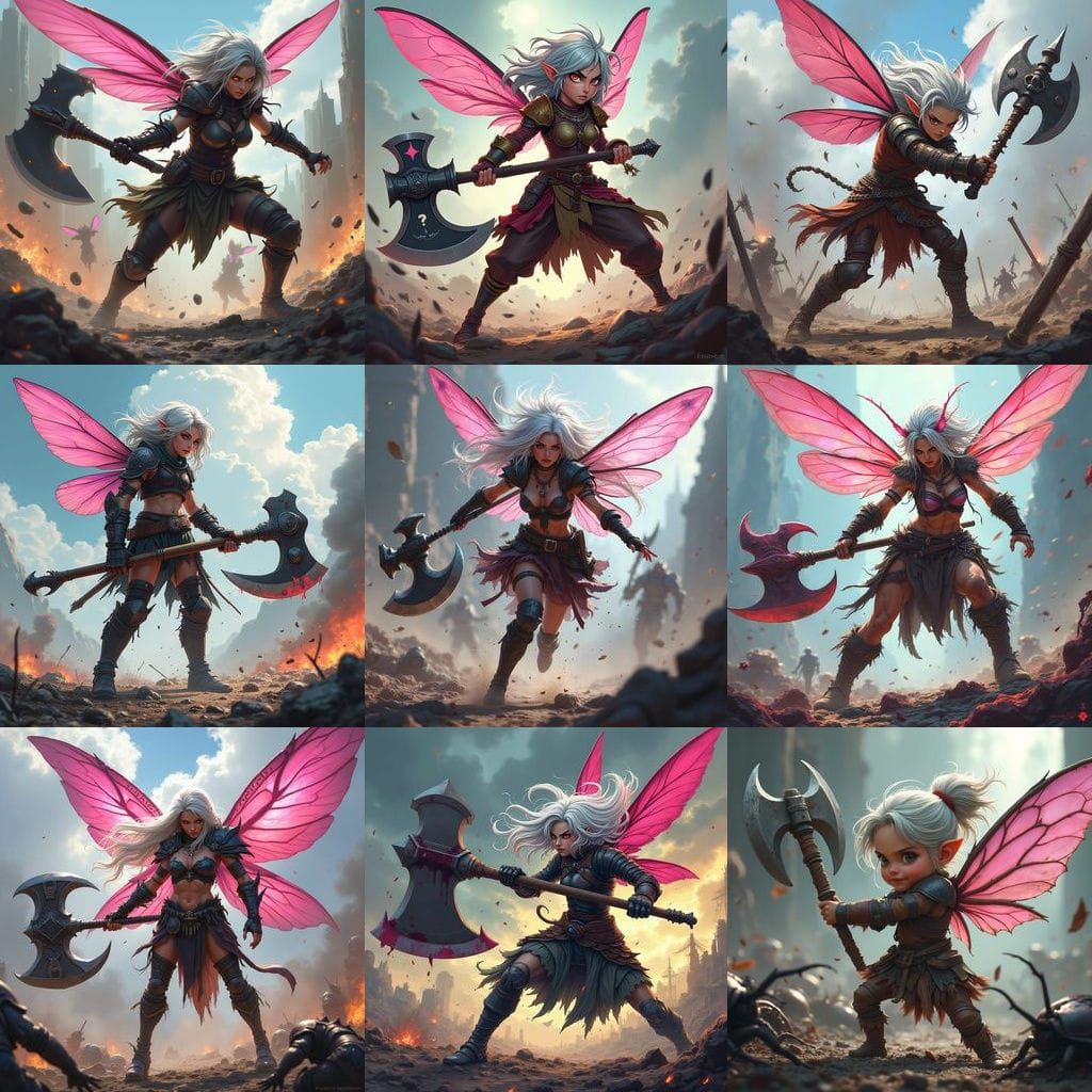 Cyberpunk Warrior Fairy in Epic Battle