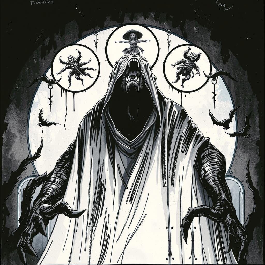 Majestic Lion Roaring in Italian Architectural Drawing