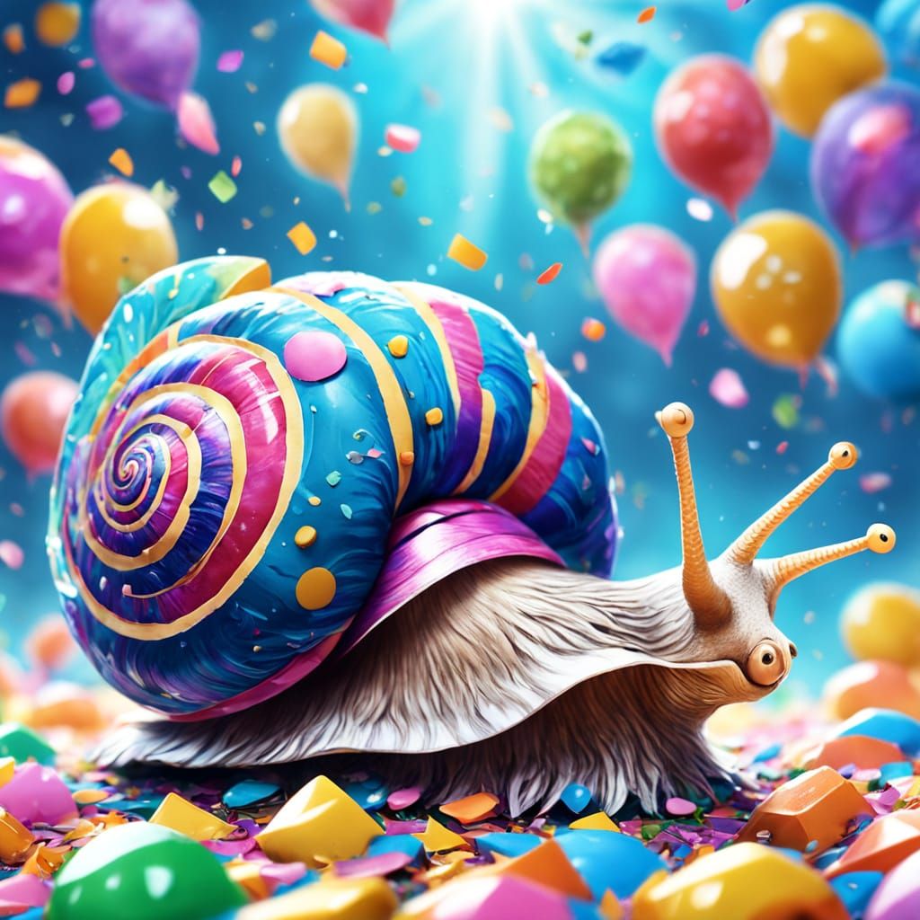 Vibrant Snail Celebrates Graduation in Whimsical Candy Art S...