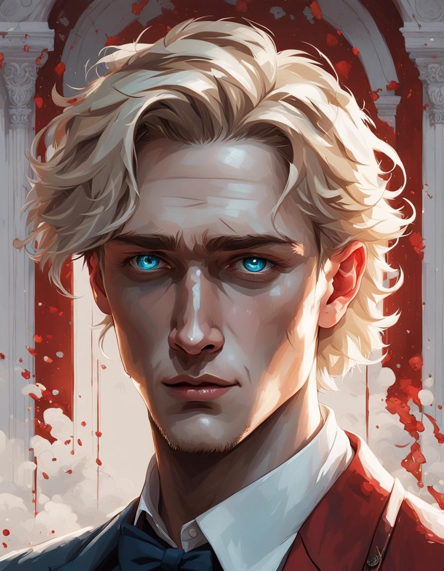 Young Coriolanus Snow Portrait in Art Nouveau Style