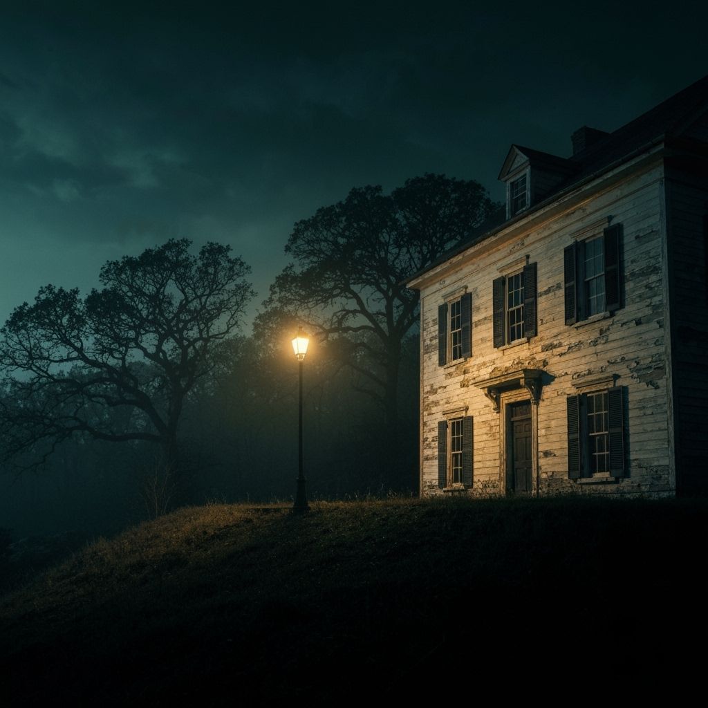 Vintage Cinematic Shot of a Haunted House