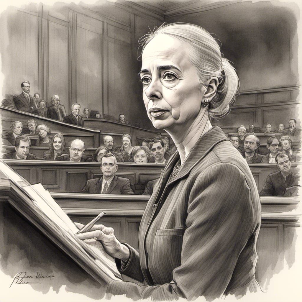 Elegant Graphite Pencil Sketch of a Dignified Woman