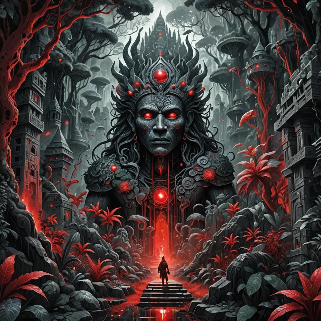 Ethereal Underworld City of Xibalba Illustration