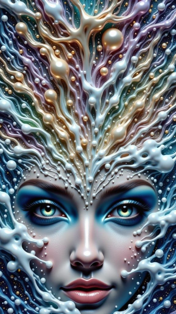 Ethereal Water Goddess with Rainbow Water Hair