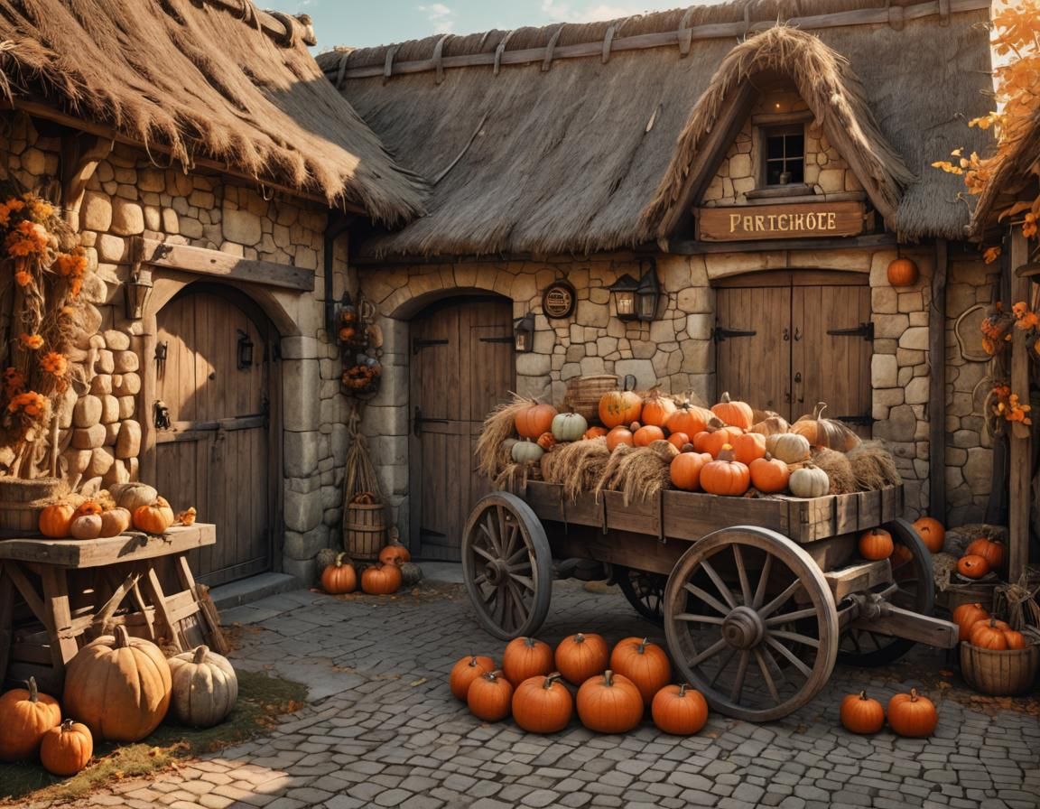 Rustic Village Jailhouse in Autumn Sunlight