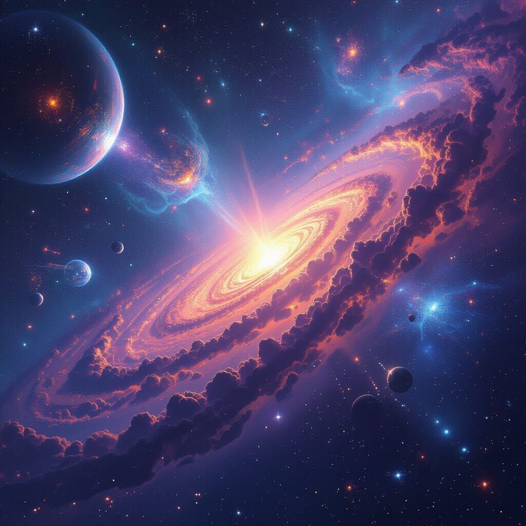 Cosmic Galaxy in Quantum Sci-Fi Style