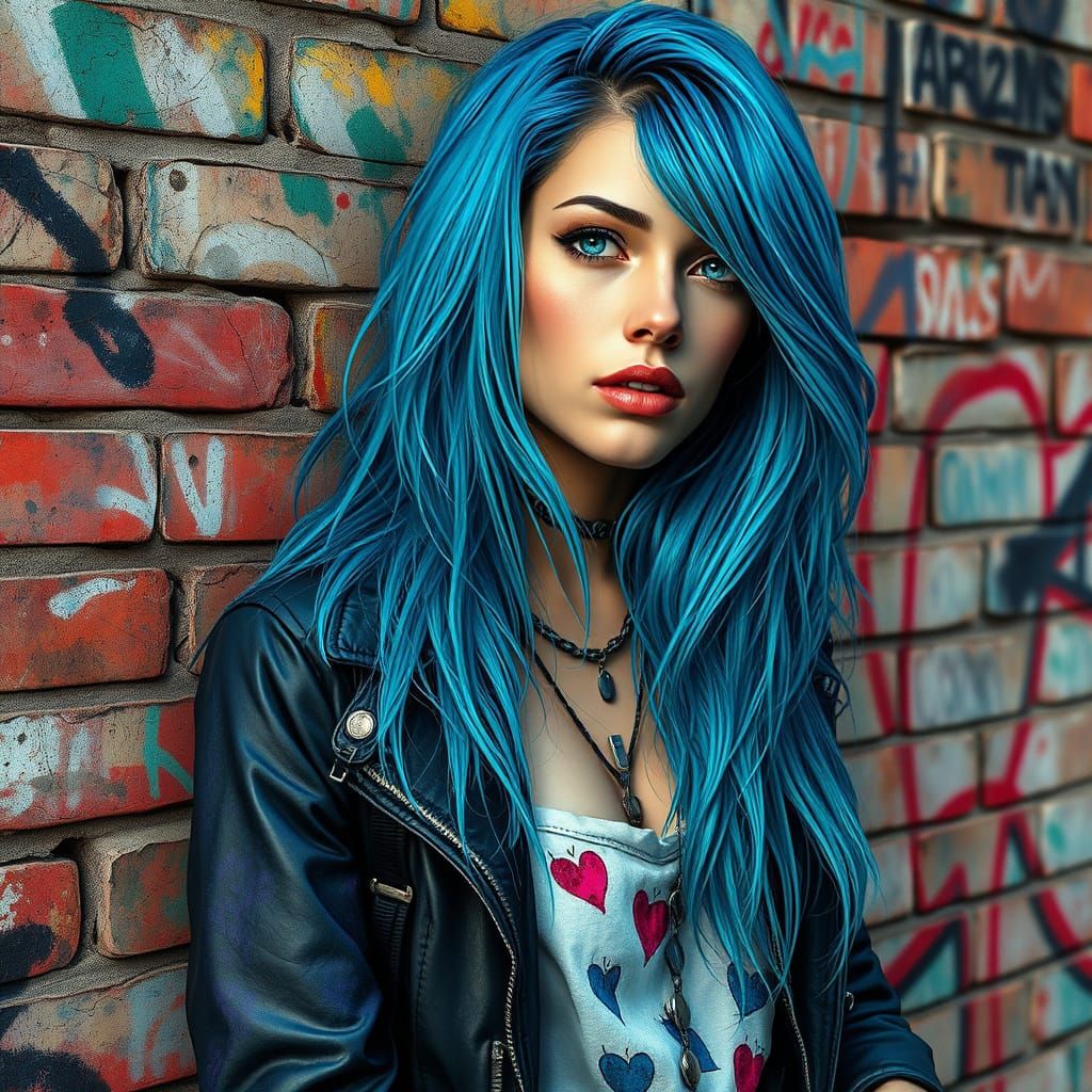 Urban Goddess with Vibrant Graffiti-Inspired Style