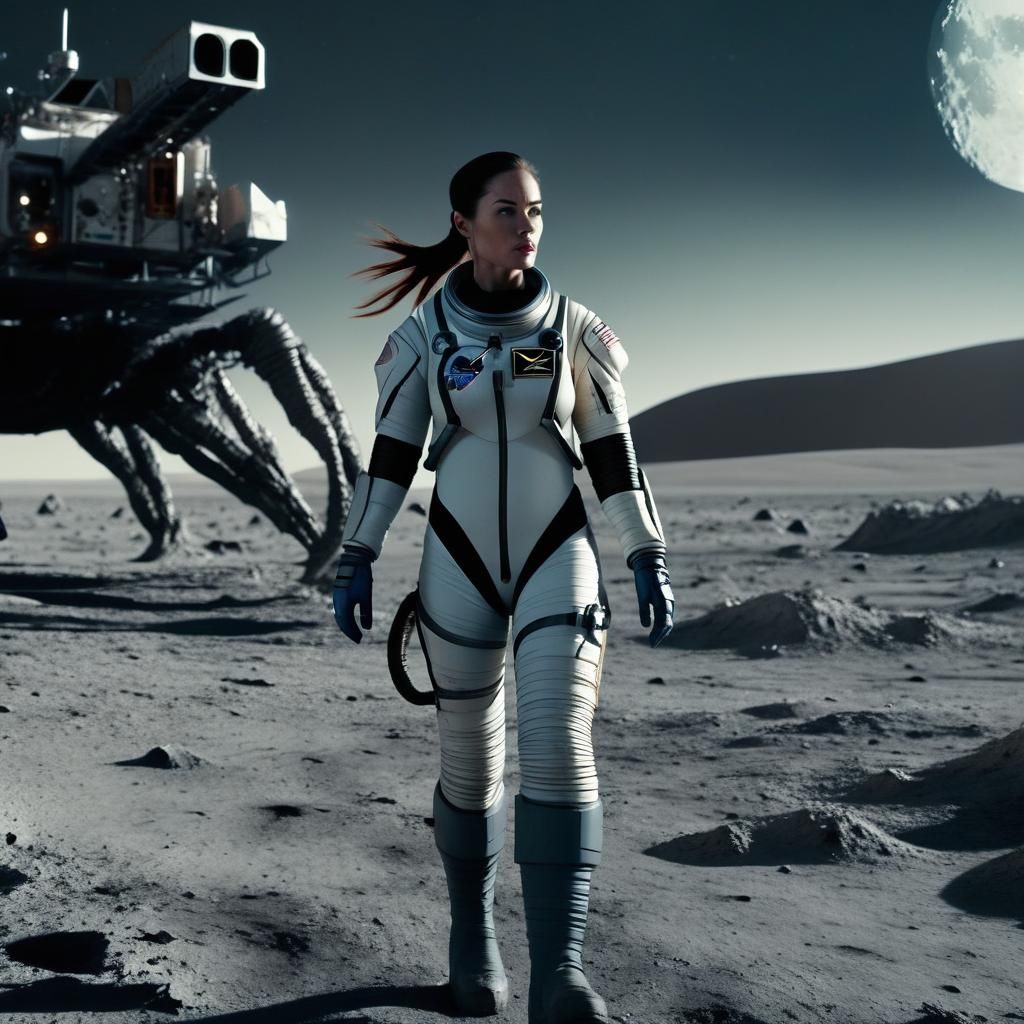 Astronaut on the Moon: Cinematic Digital Painting