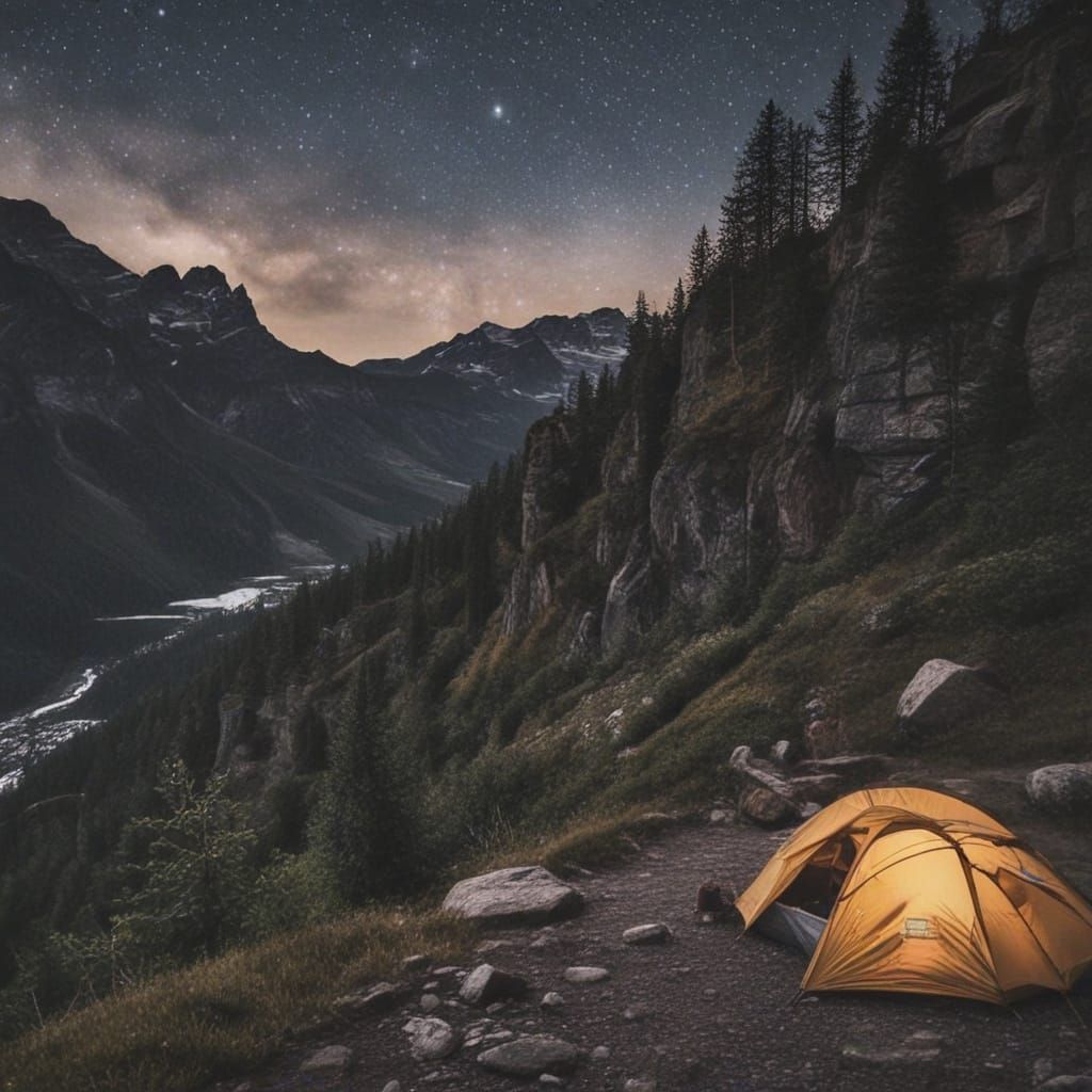 Cosmic Landscape Under Starry Skies