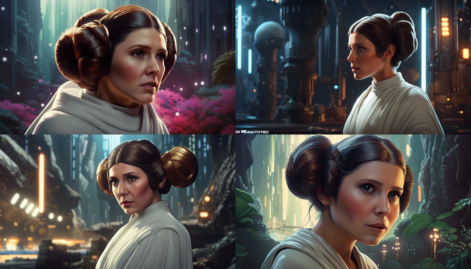 Princess Leia: Hyperrealistic Anime Key Visual