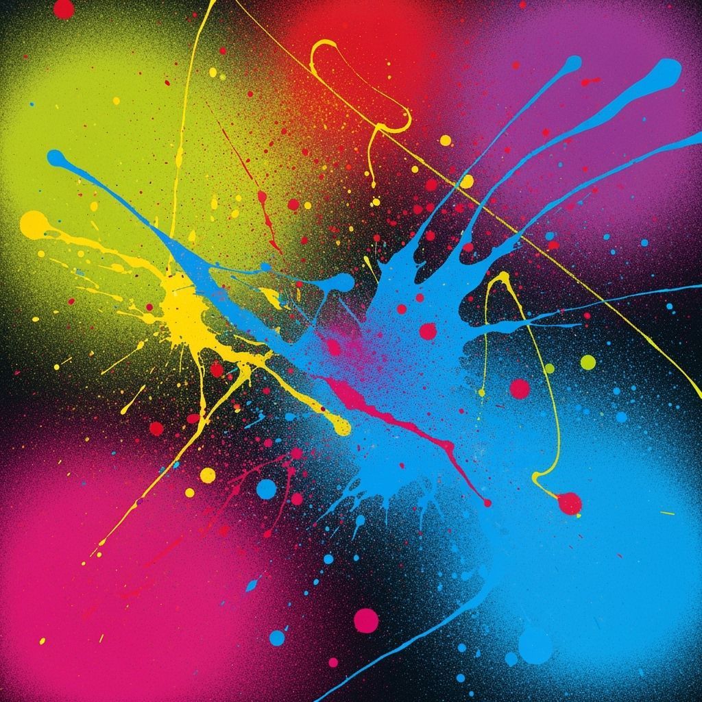 Graffiti Street Art Explosion in Polychromatic Ink