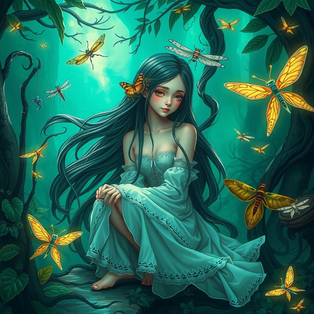 Enchanted Forest Girl in Dreamlike Fantasy Art