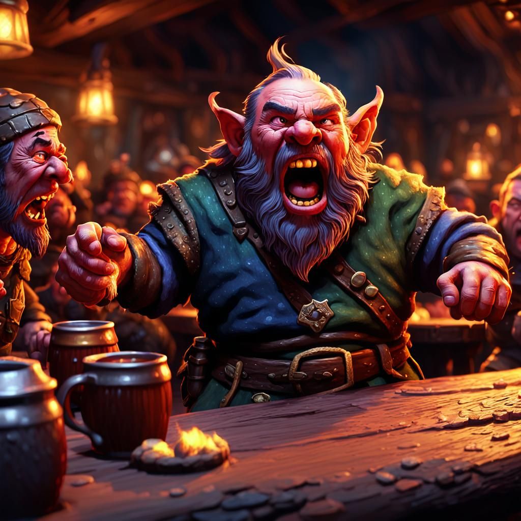 Drunk Half-Gnome Half-Dwarf Yells at Tavern Patrons in High....