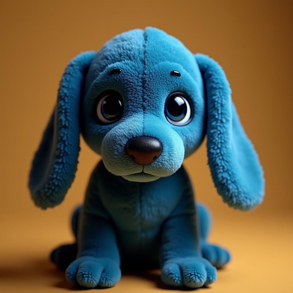 Blue Plush Beagle with Indigo Ears, Digital Art