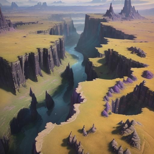 Fantasy Map of Arid Plateau on Parchment