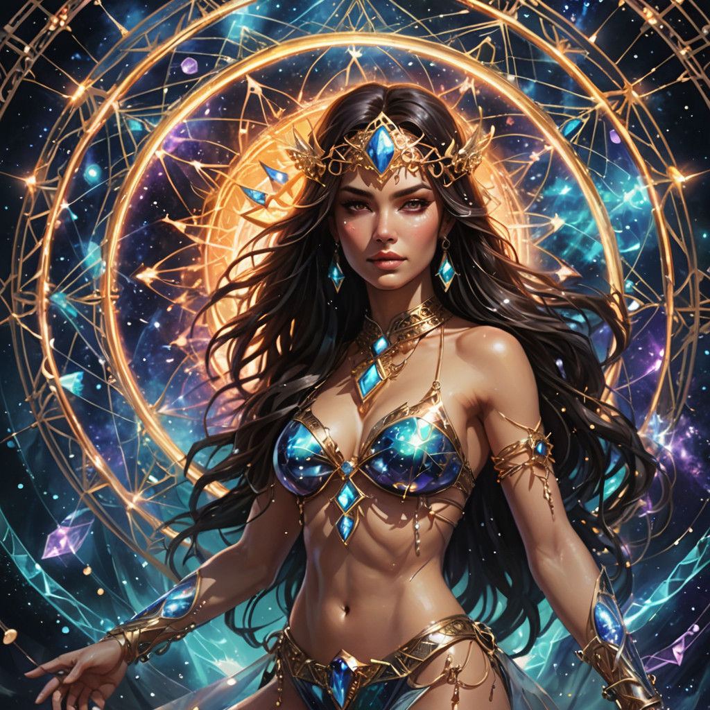 Cosmic Goddess Unleashes Dimensional Energy in Vibrant Scene