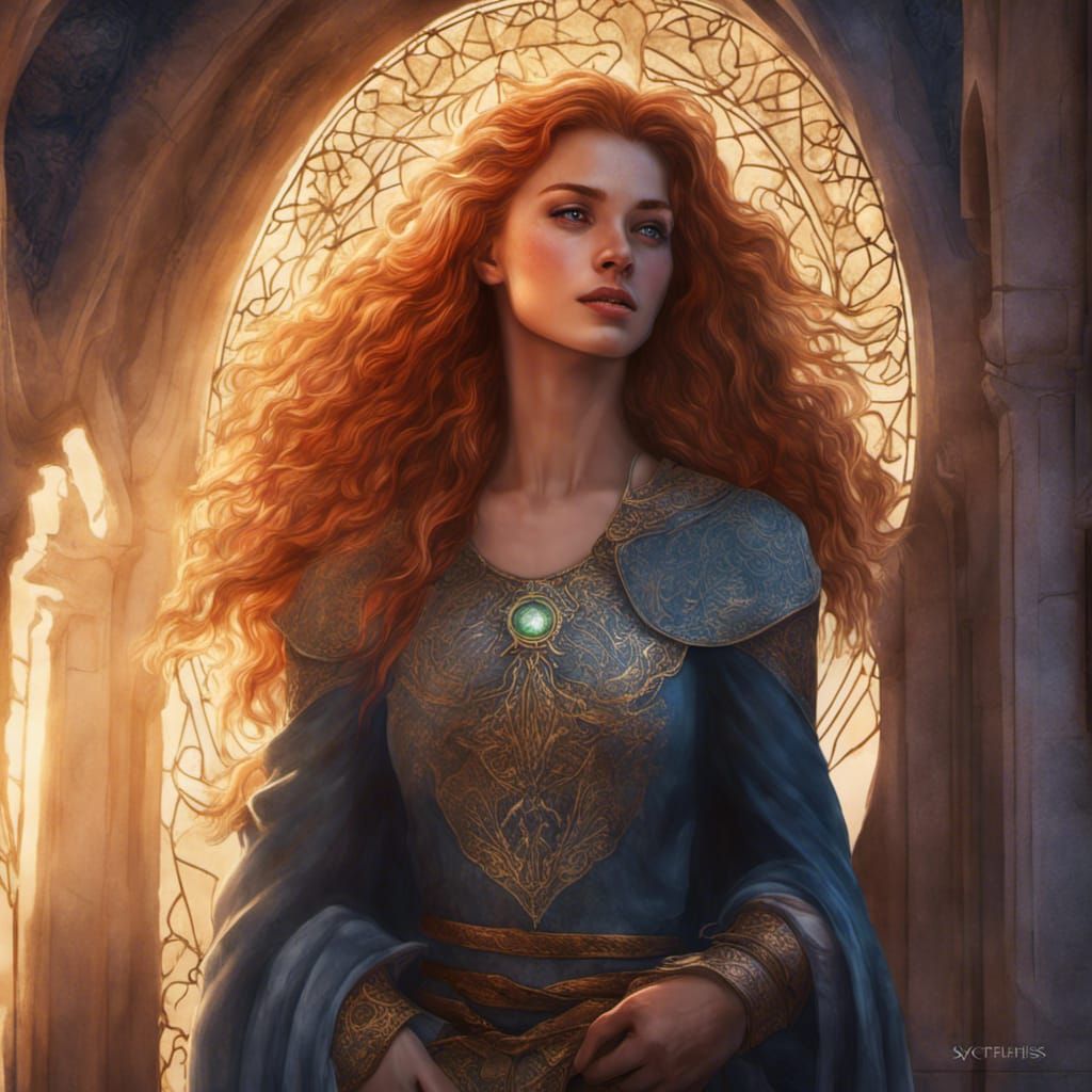 Shallan Davar Digital Illustration with Neon God Rays