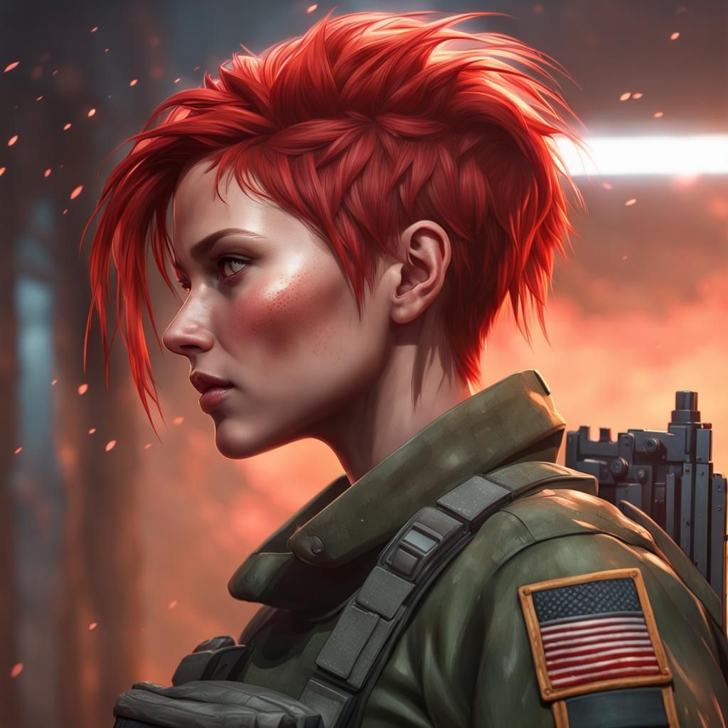 Female Soldier Portrait with Dynamic Lighting