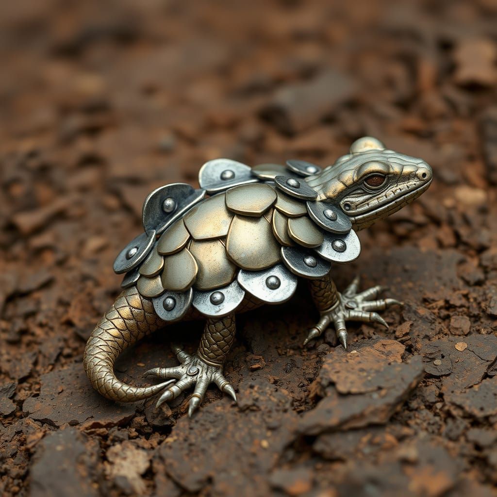 Steel Frilled Reptile Inspired by Stalenhag and Mead