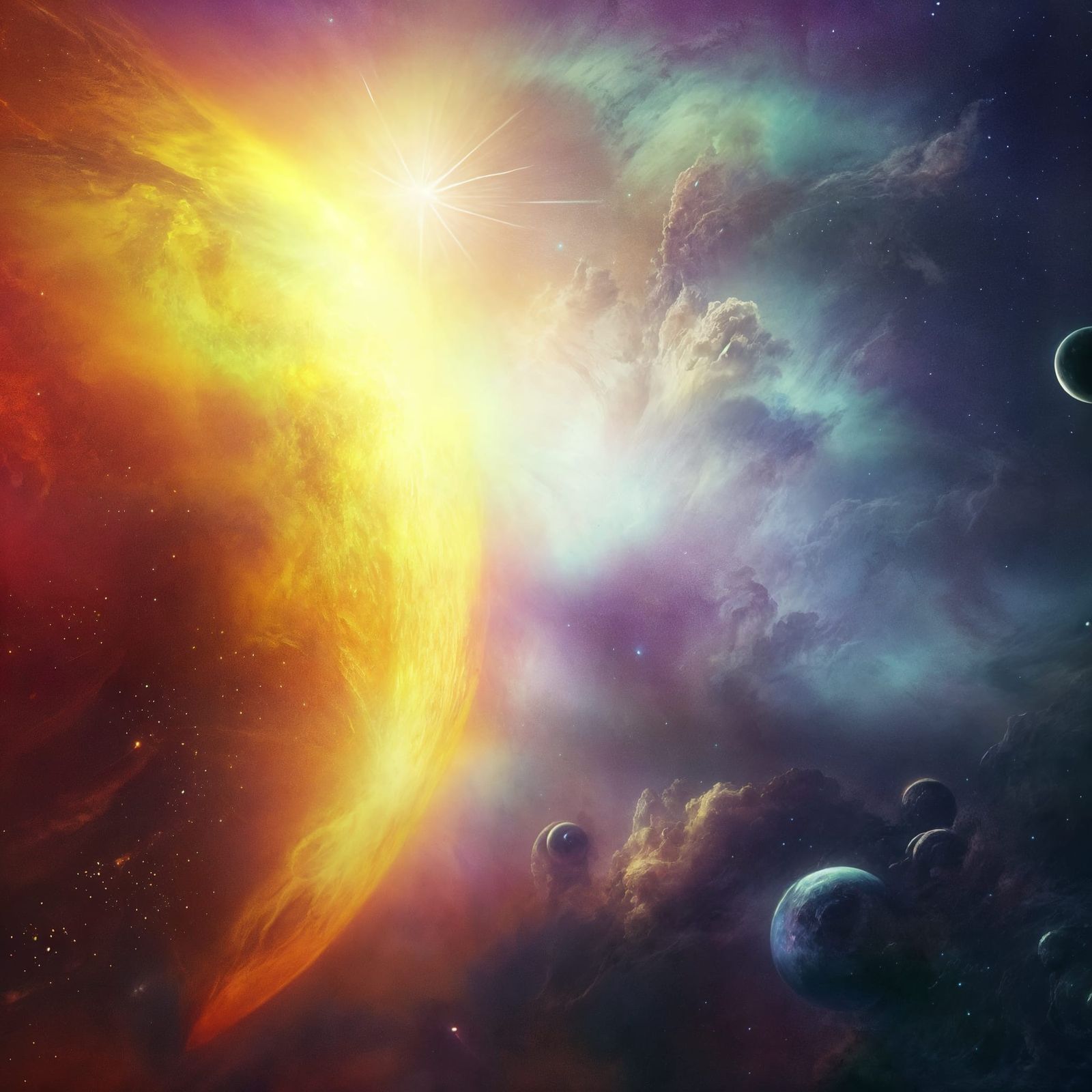 Spectacular Space Vista of Celestial Winds and Worlds