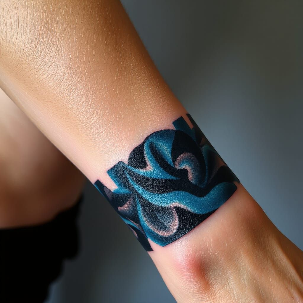 Hyper-Realistic Trash Polka Tattoo Close-Up