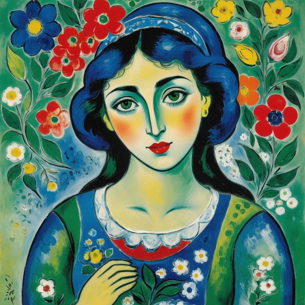 Girl in Chagall Style