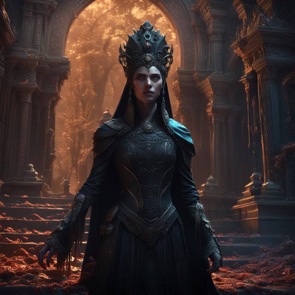 Dramatic Mourning: A Detailed Matte Painting