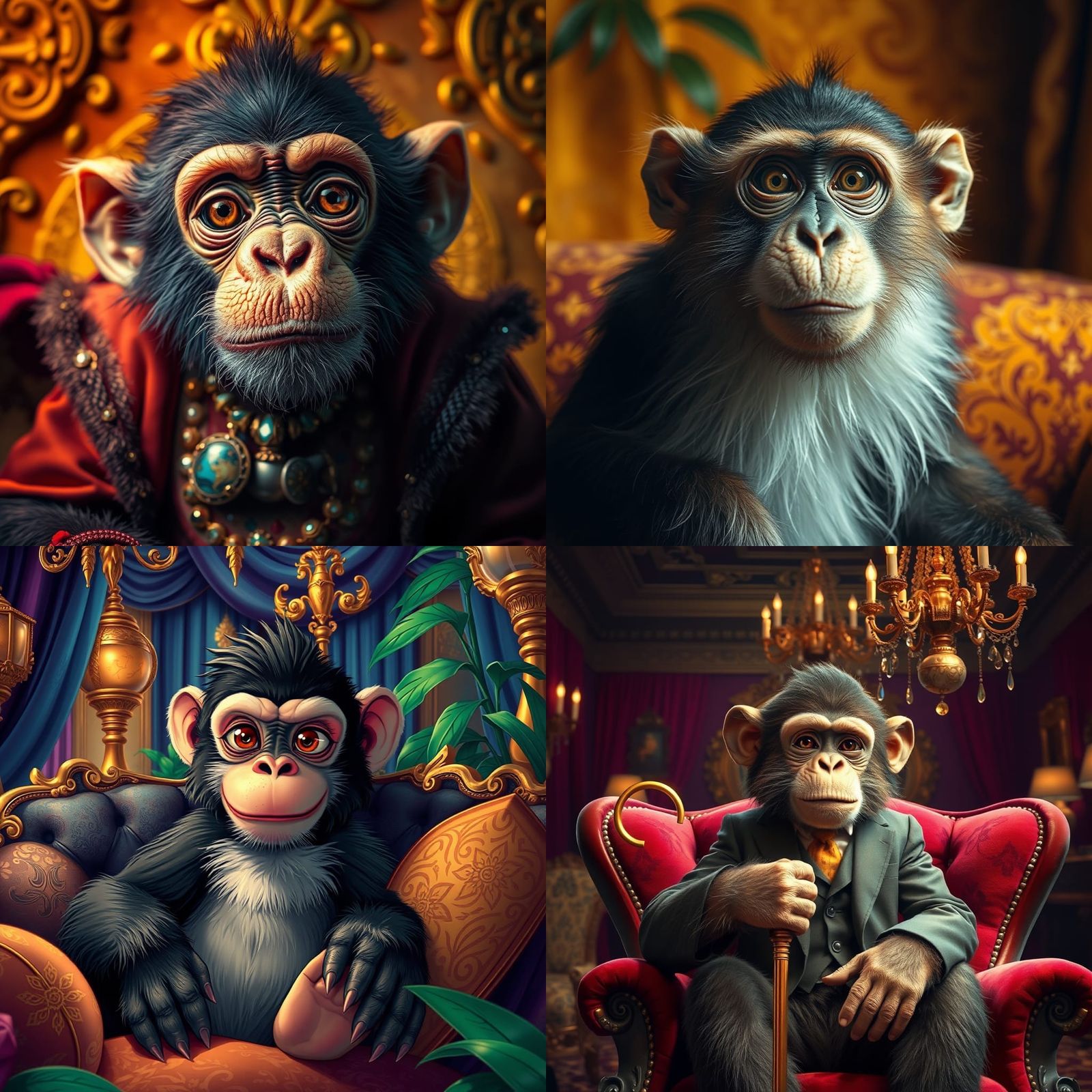 Cinematic Cute Monkey with Luxury Lifestyle
