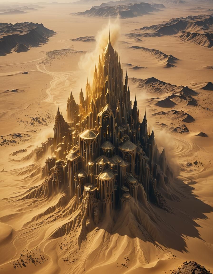 Colossal Sandstorm Entity Towers Over Desert