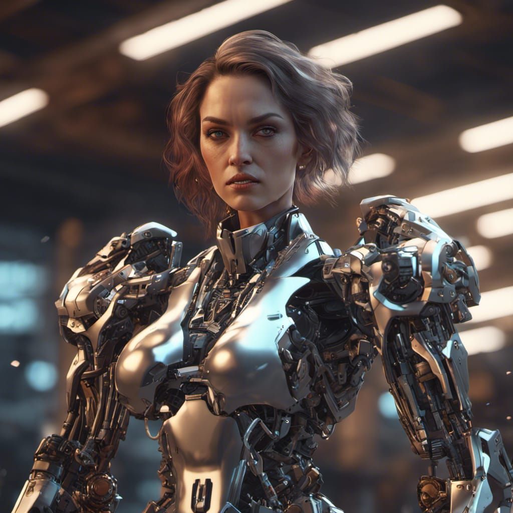 Futuristic Female Mafia Boss in Sci-Fi Style