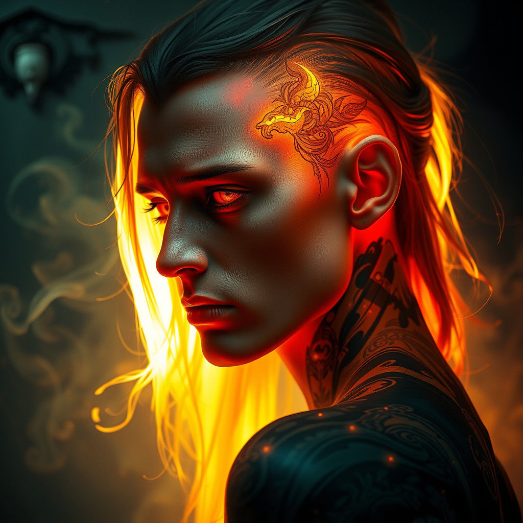 Vampire Portrait in Mystical, Dark Fantasy Art Style