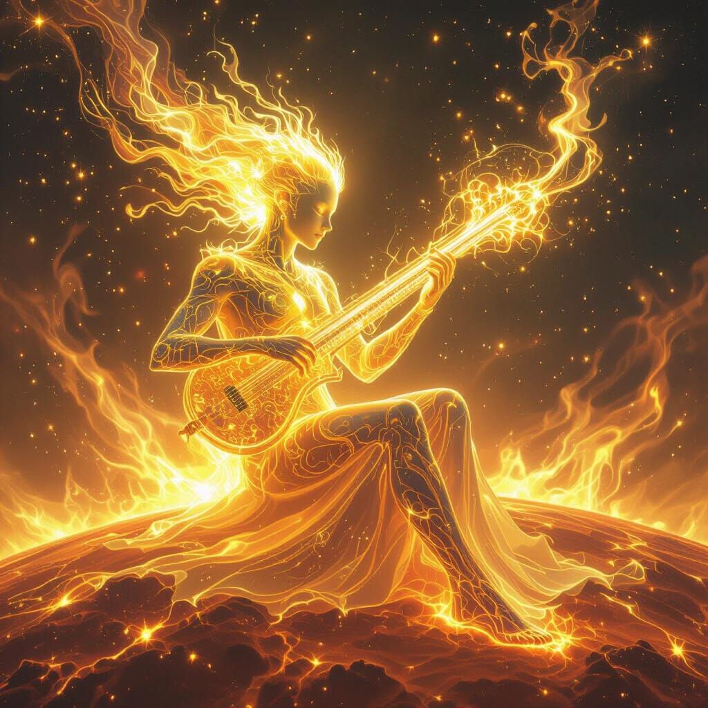 Solar Plasma Being Plays Nebula Instrument on Sun's Surface