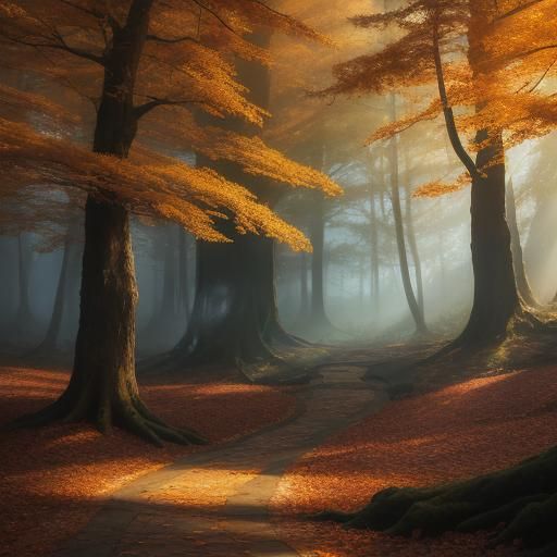 Whimsical Forest in Paper Collage Style