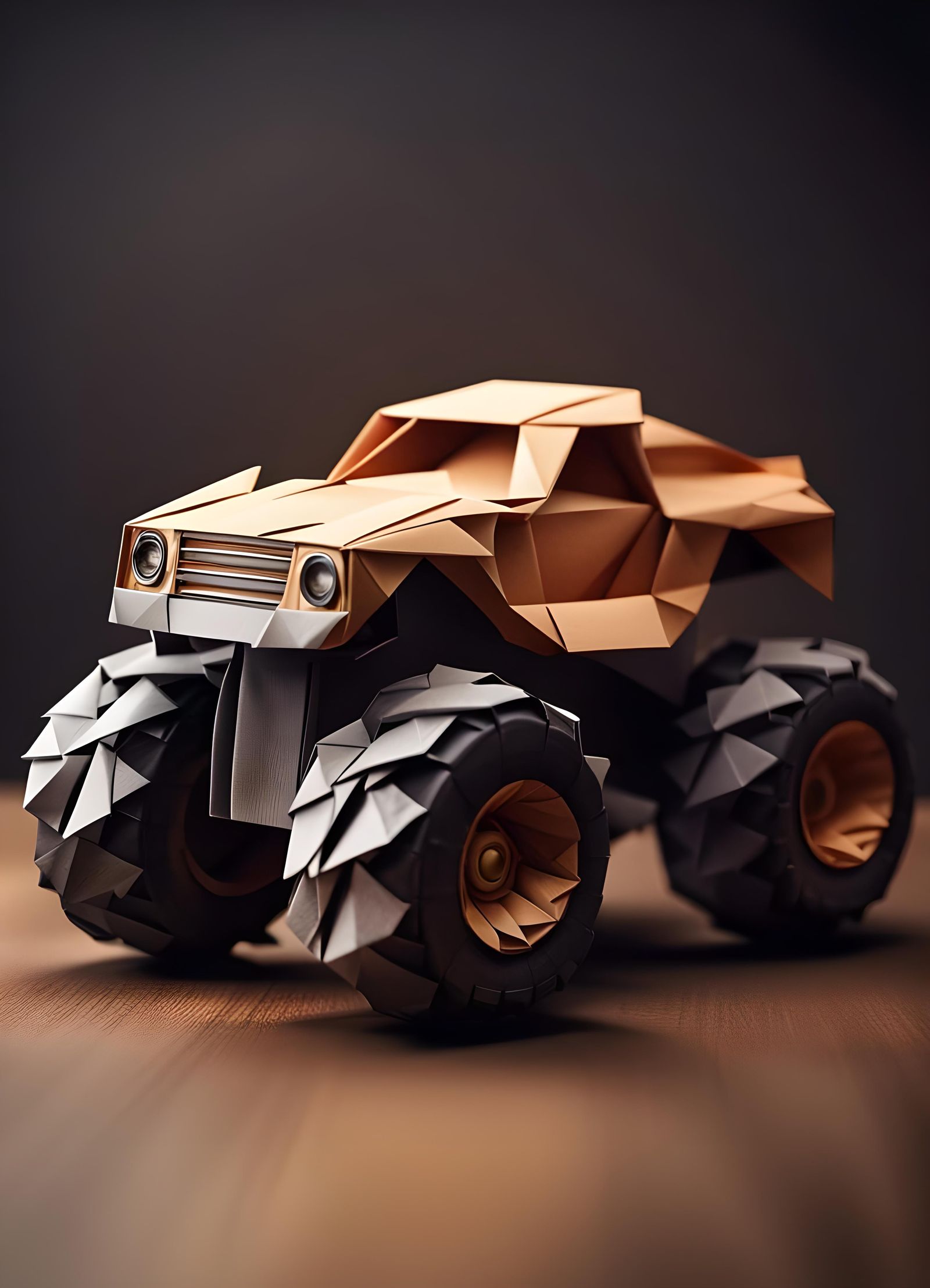 Origami Monster Truck Papercraft in 8K
